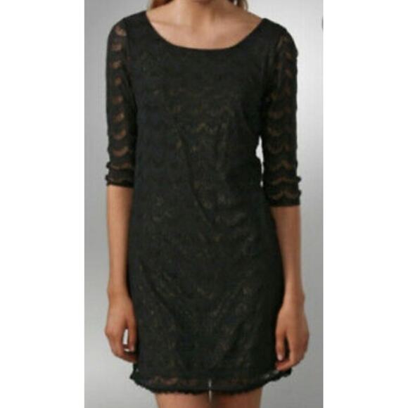 Free People Embossed Lace Scallop Overlay Small Dress - Picture 1 of 6